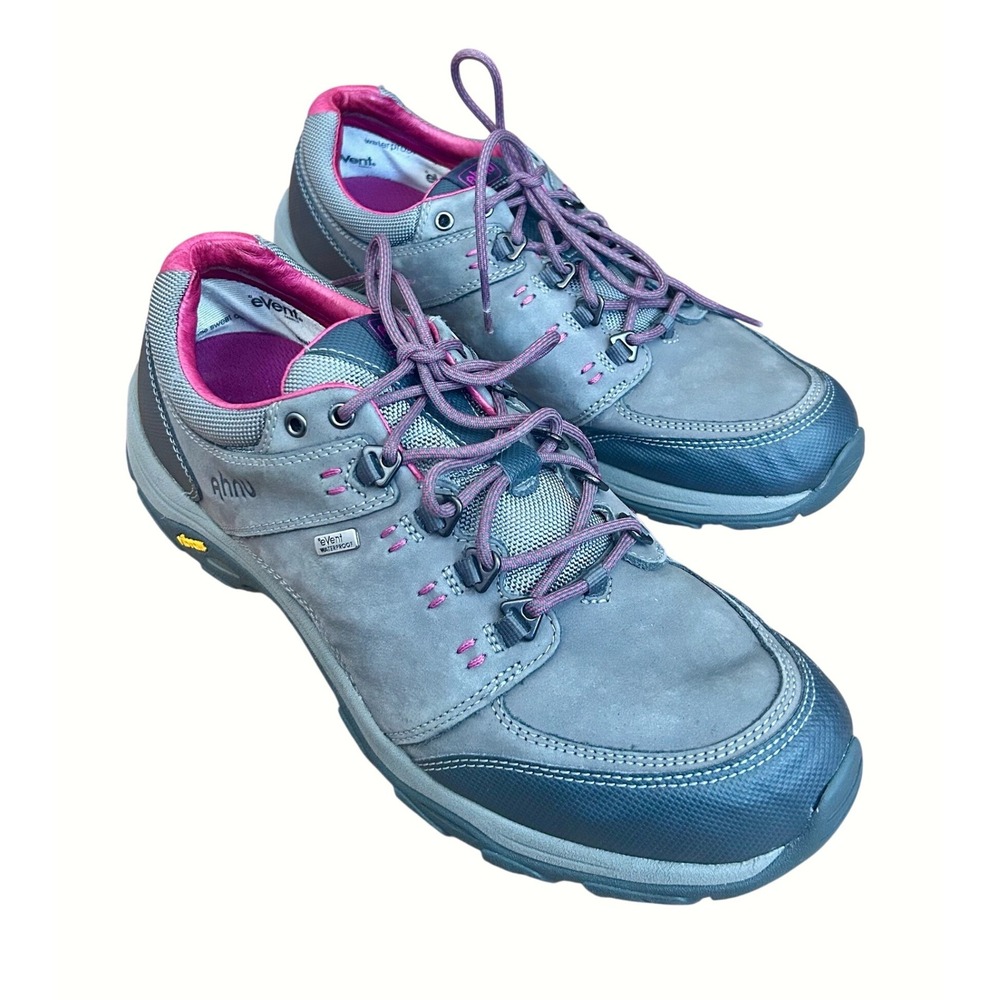Ahnu Teva Sugarpine Waterproof Hiking Shoes Gray Pink Vibram Womens 11 Gorpcore